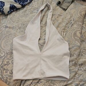 Zara Cream Halter Crop Top